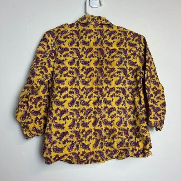 VTG Y2K PIERRE BONEE KIDS GIRL 3T PAISLEY BUTTON DOWN PRINT YELLOW MULTICOLOR - Picture 4 of 11